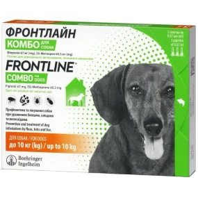 Frontline Комбо капли для собак весом от 2 до 10 кг