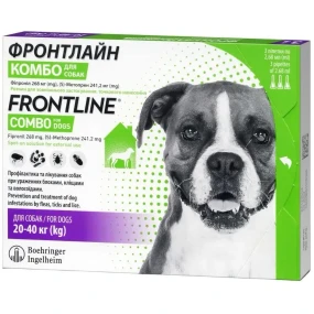 Frontline Комбо капли для собак весом от 20 до 40 кг