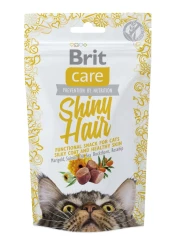 Brit Care Shiny Hair функциональные лакомства с лососем для здоровья кожи и шерсти кошек