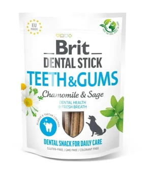 Brit Dental Stick Teeth and Gums ласощі з ромашкою та шавлією для здоров'я ясен і зубів собак