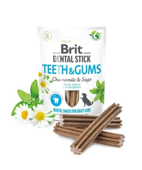 Brit Dental Stick Teeth and Gums ласощі з ромашкою та шавлією для здоров'я ясен і зубів собак