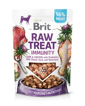 Brit Raw Treat Immunity Freeze-dried ласощі з ягням і куркою для зміцнення імунітету собак