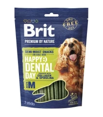 Brit Premium Dental Snacks ласощі з колагеном і спіруліною для догляду за зубами собак середніх порід