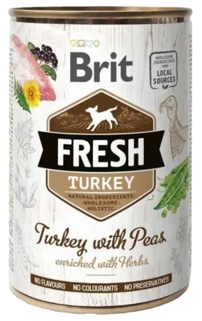 Brit Fresh Turkey with Pea индейка, горошек д/собак