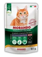 Morando Tradizioni Sterilized беззернові консерви (шматочки у соусі) з індичкою та морквою для стерилізованих котів