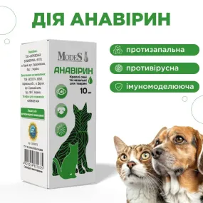 ModeS Анавирин капли глазные и назальные для животных, 10 мл