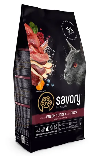 Savory Steril Fresh Turkey with Duck с индейкой и уткой для стерилизованных кошек