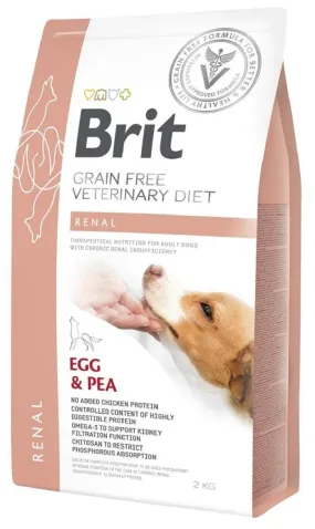Brit GF VetDiets Dog Renal с яйцом, горохом и гречкой