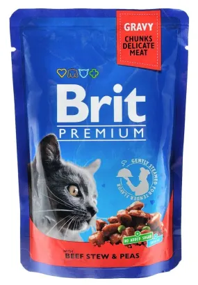 Brit Premium Cat тушеная говядина и горошек