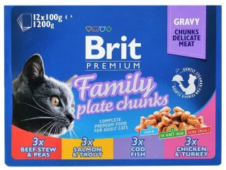 Brit Premium Cat Набір павучів Сімейна тарілка у соусі