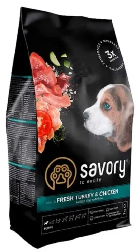 Savory Puppy rich in Fresh Turkey & Chicken