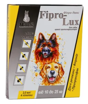 Капли ModeS Фипро-Люкс противопаразитарные для собак 10-25 кг, 4 шт*2 мл