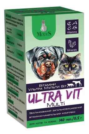 Вітаміни Modes Ultra Multi Vit ModeS Ультра Мульти Віт для цуценят та кошенят 140 таблеток по 0.5 г