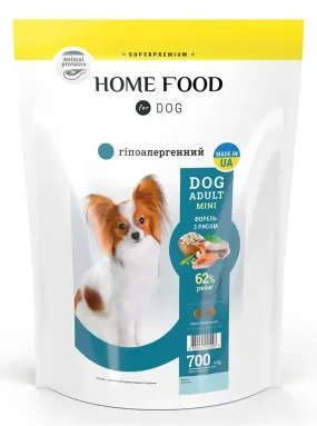 Home Food гипоаллергенный с форелью и рисом для собак малых пород
