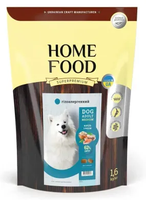 Home Food гіпоалергенний з фореллю та рисом для собак середніх порід