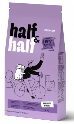 Half&Half с говядиной для взрослых собак средних пород