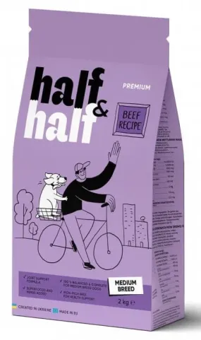 Half&Half с говядиной для взрослых собак средних пород