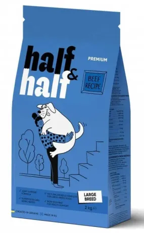 Half&Half с говядиной для взрослых собак больших пород