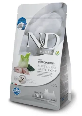 Farmina N&D White Mini з сібасом, спіруліною та фенхелем для собак з білою шерстю малих порід