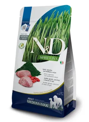 Farmina N&D Spirulina Medium & Maxi с ягненком, спирулиной и ягодами годжи для собак средних и крупных пород