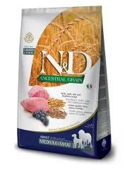 Farmina N&D Ancestral Grain Medium & Maxi с ягненком и черникой для собак средних и крупных пород