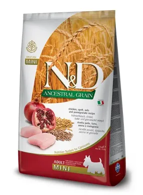 Farmina N&D Ancestral Grain Mini с курицей и гранатом для собак малых пород