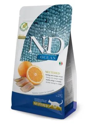 Farmina N&D Ocean Neutered беззерновий з оселедцем та апельсином для стерилізованих котів