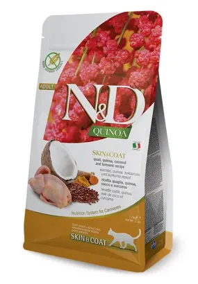 Farmina N&D Quinoa Skin & Coat с перепелкой, киноа, кокосом и куркумой для кошек при пищевой аллергии