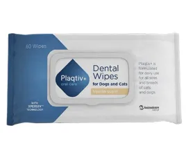 Ecuphar Plaqtiv+ Dental Wipes серветки для догляду за зубами собак та котів 64 шт