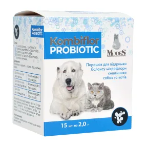 ModeS Kombiflor Probiotic порошок для підтримки мікрофлори кишечника собак та котів 15 шт по 2 г
