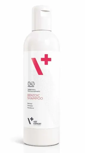 VetExpert Benzoic Shampoo антибактеріальний протигрибковий шампунь для котів і собак із жирною шкірою