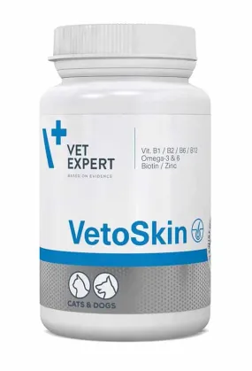 VetExpert VetoSkin харчова добавка для підтримки здоров'я шкіри та якості шерсті у котів і собак