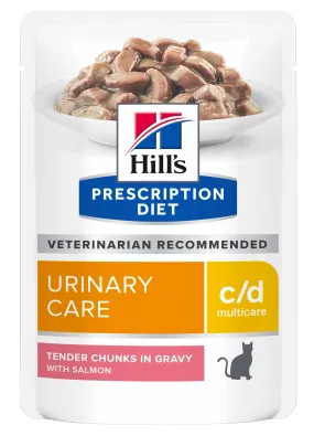 Hill's Prescription Diet c/d шматочки з лососем для догляду за сечовидільною системою котів, пауч