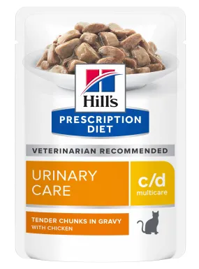 Hill's Prescription Diet c/d шматочки з куркою для догляду за сечовидільною системою котів, пауч