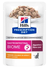 Hill's Prescription Diet Gastrointestinal Biome шматочки з куркою для котів при захворюваннях шлунково-кишкового тракту, пауч