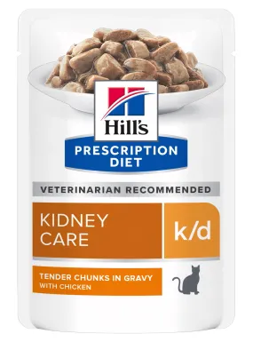 Hill's Prescription Diet k/d шматочки з куркою для підтримки функції нирок у котів, пауч