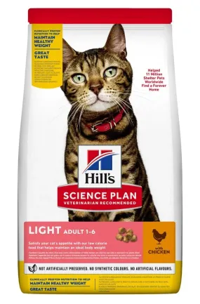 Hill's Science Plan Adult Light с курицей для подверженных лишнему весу кошек