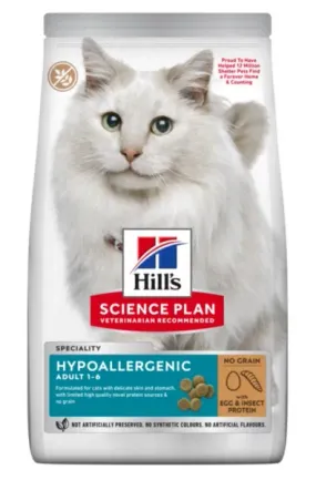 Hill's Science Plan Adult Hypoallergenic беззерновой с яичным белком и протеином насекомых для кошек с чувствительностью к определенным компонентам пищи