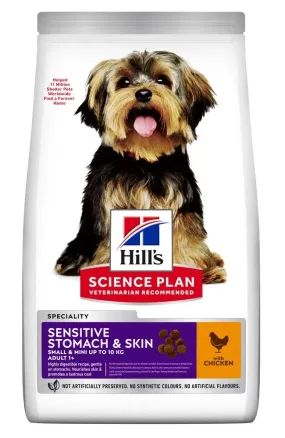 Hill's Science Plan Adult Sensitive Stomach & Skin Small & MIni с курицей при чувствительном желудке и коже для малых и миниатюрных собак