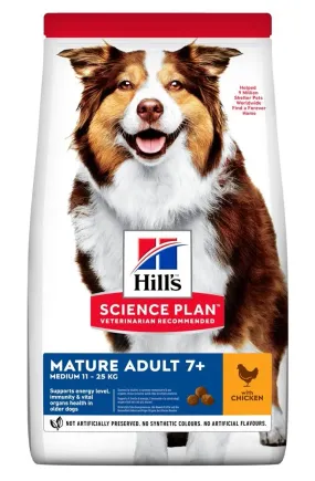 Hill's Science Plan Mature Adult 7+ Medium Breed с курицей для зрелых собак средних пород от 7 лет