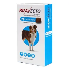 Bravecto жевательная таблетка от блох и клещей для собак весом от 20 до 40 кг