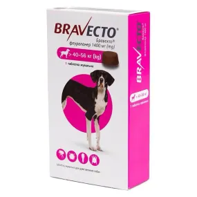 Bravecto жевательная таблетка от блох и клещей для собак весом от 40 до 56 кг