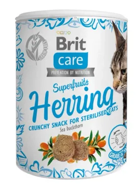 Brit Care Cat Snack Superfruits Herring ласощі з оселедцем для котів