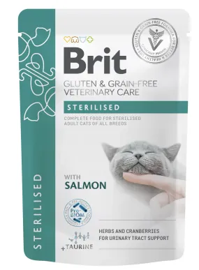 Brit GF VetDiet Care Sterilised влажный корм с лососем для кошек