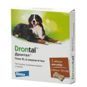 Elanco (Bayer) Drontal Plus XL со вкусом мяса для собак крупных пород