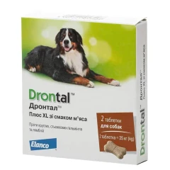 Elanco (Bayer) Drontal Plus XL зі смаком м'яса для собак великих порід